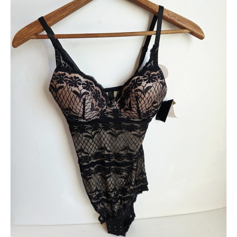 Marilyn Monroe Intimates Small Black Nude‎ Nightie Lace Lingerie BodySuit